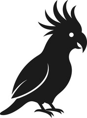 Obraz premium Cockatoo icon Silhouette vector on transparent background
