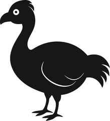Dodo (Extinct) icon Silhouette vector on transparent background
