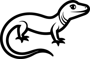  Lizard icon line art vector on transparent background 
