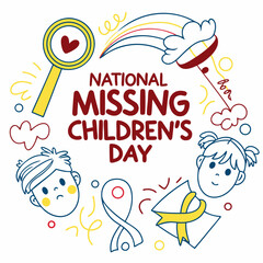 NATIONAL MISSING CHILDREN’S DAY vector illustration