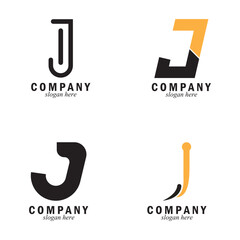 letter J company logo icon vector illustration template design