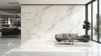 White Marble Texture Grandeur, Minimalist Stone Elegance for Widescreen Wallpaper
