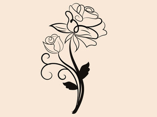 Abstract floral vector illustration of a spring tree with pink blossom and leaf pattern design