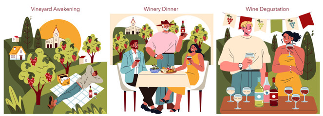 National Wine Day. Flat Vector Illustration