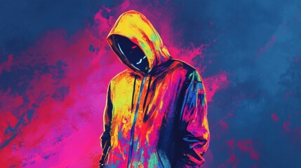 Vibrant Neon Hoodie and Tracksuit in Urban Artwork Style