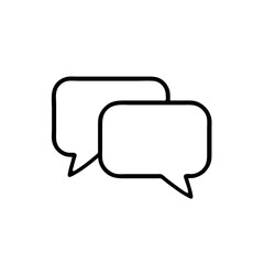 Fototapeta premium Simple Line Illustration of Two Overlapping Speech Bubbles