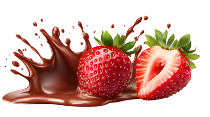 Delicious Strawberries Dipped in Chocolate Splash