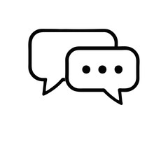 Fototapeta premium Simple Black Line Art of Two Overlapping Speech Bubbles