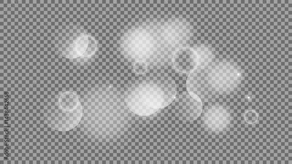 Poster bokeh circles on transparent background