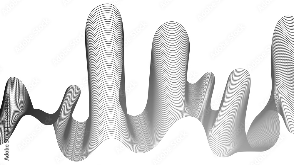 Poster abstract backdrop with grey wave gradient lines