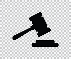 Gavel Silhouette On Transparent Background