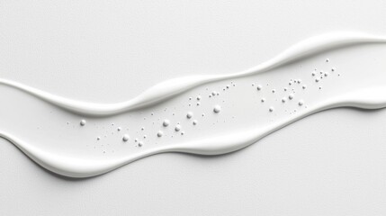 A white, wavy line with small dots on a white background.