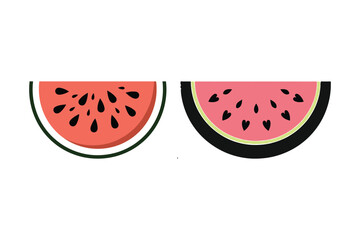 Watermelon Slice Vector Illustration Fresh Summer Fruit Clipart Design