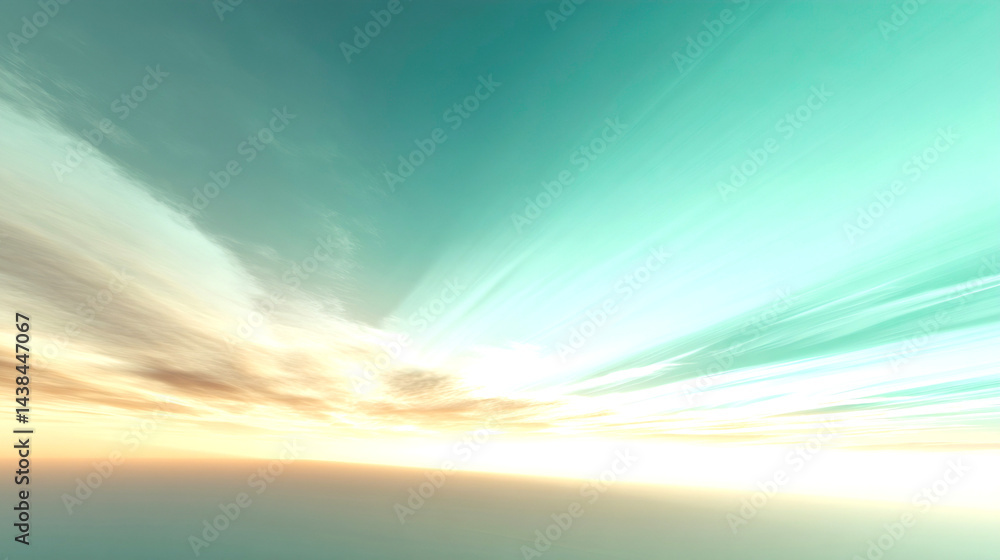 Aufkleber Abstract sky landscape with vibrant blue and soft white clouds creating a stunning ethereal atmosphere at sunset : Generative AI