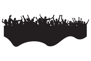 Silhouettes of Audience Raising Hands at Music Concert Festival