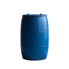 Blue Plastic Barrel Container Isolated on Black Background