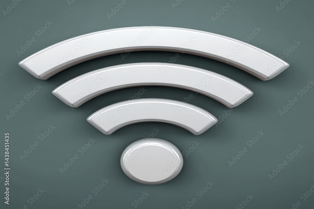 Poster wireless signal icon on a textured background.
