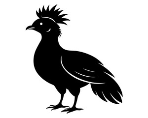 Victoria Crowned Pigeon Vector Illustration | Elegant Pigeon Silhouette SVG Design