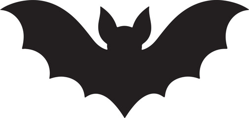 Flying Bat Silhouette Isolated on White Background