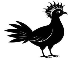 Victoria Crowned Pigeon Vector Illustration | Elegant Pigeon Silhouette SVG Design
