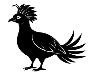 Victoria Crowned Pigeon Vector Illustration | Elegant Pigeon Silhouette SVG Design