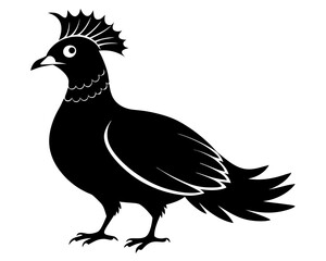 Victoria Crowned Pigeon Vector Illustration | Elegant Pigeon Silhouette SVG Design