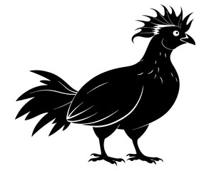 Victoria Crowned Pigeon Vector Illustration | Elegant Pigeon Silhouette SVG Design