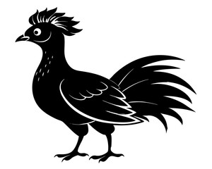 Victoria Crowned Pigeon Vector Illustration | Elegant Pigeon Silhouette SVG Design