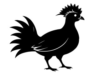 Victoria Crowned Pigeon Vector Illustration | Elegant Pigeon Silhouette SVG Design