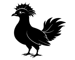 Victoria Crowned Pigeon Vector Illustration | Elegant Pigeon Silhouette SVG Design