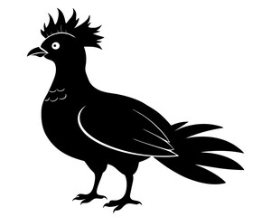 Victoria Crowned Pigeon Vector Illustration | Elegant Pigeon Silhouette SVG Design