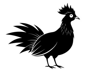 Victoria Crowned Pigeon Vector Illustration | Elegant Pigeon Silhouette SVG Design
