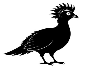 Victoria Crowned Pigeon Vector Illustration | Elegant Pigeon Silhouette SVG Design