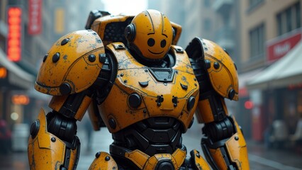 Fototapeta premium Robot images in cities