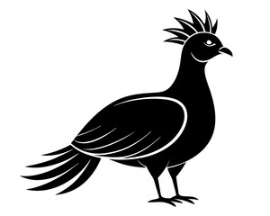 Victoria Crowned Pigeon Vector Illustration | Elegant Pigeon Silhouette SVG Design