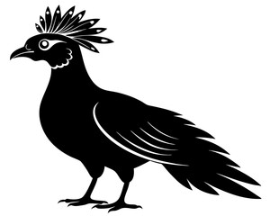 Victoria Crowned Pigeon Vector Illustration | Elegant Pigeon Silhouette SVG Design