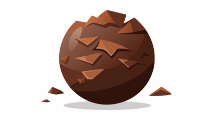 Broken Chocolate Easter Egg with Chocolate Pieces