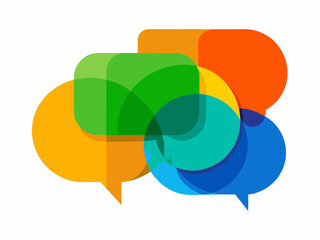 Colorful Overlapping Speech Bubbles Abstract Design