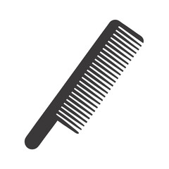 Single Black Silhouette Illustration of a Wide Toothed Hair Comb for Detangling and Styling Hair