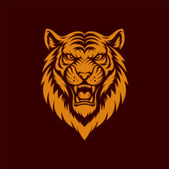 Tiger mascot illustration design logo
