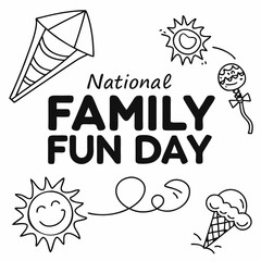 NATIONAL FAMILY FUN DAY vector illustration