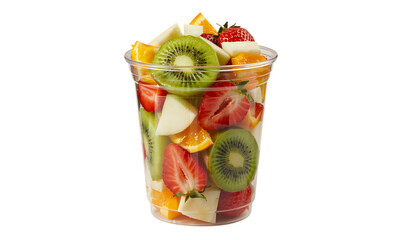 Fresh Fruit Salad in Clear Plastic Cup