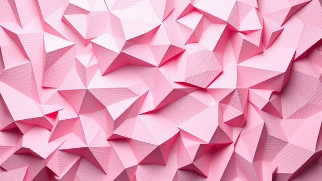 Modernes pinkes Origami-Muster aus gefaltetem Papier mit 3D-Effekt, kreative abstrakte Struktur.
