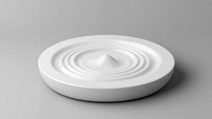 Fototapeta premium A white bowl with a smooth surface and a small peak in the center.