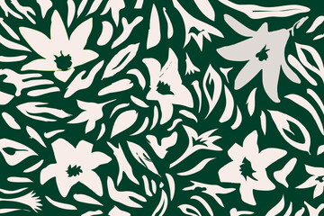Exotic hand drawn flowers. concept of seamless patterns with floral for fabric, textiles, clothing, wrapping paper, cover, banner, home decor, abstract backgrounds