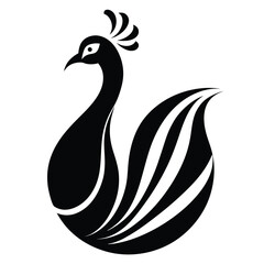Fototapeta premium black and white peacock vector