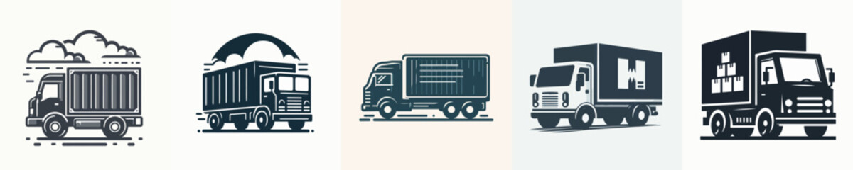 Vector of a box truck.