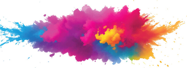 
A Modern and Colorful Aquarelle Art Piece Featuring Explosive Watercolor Streaks, Splashes, and Brush Marks on a White Canvas, Creating a Dynamic and Playful Splash Effect.
