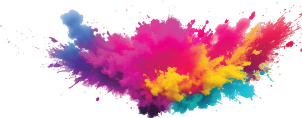 Vibrant Watercolor Splash and Brush Strokes, Imbuing the Canvas with Colorful and Bold Stains, Splashes, and Streaks, All Set Against a Clean White Background for a Contemporary and Artistic Flair.
