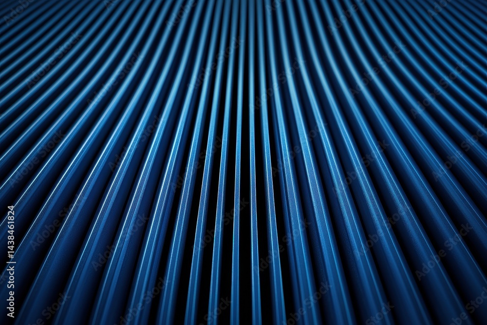 Poster blue stripes with depth and perspective in abstract background design